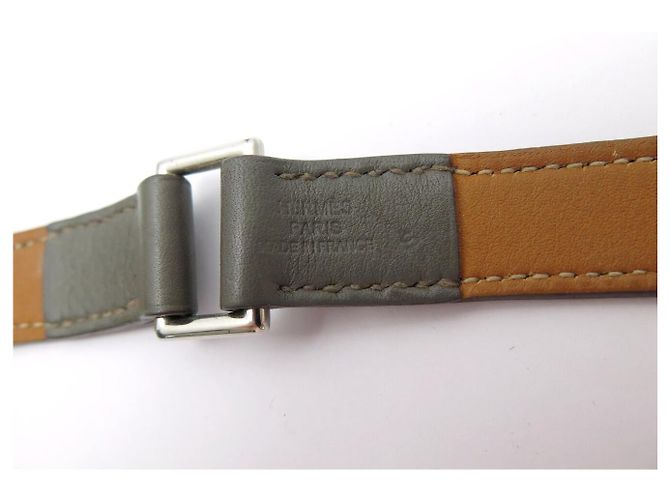 Hermès NEUES HERMES ETRIVIERE ARMBAND 4 SCHLINGEN T15.5 BIS 17 GRAUES LEDER ODER GÜRTEL T71 - Ansicht 12