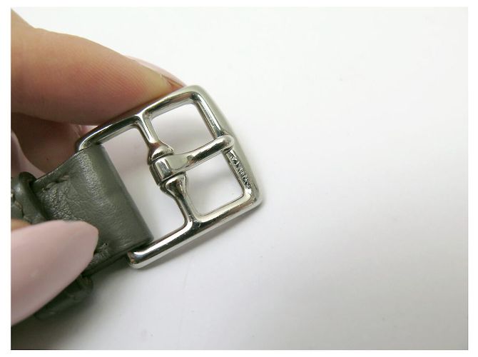 Hermès NEUES HERMES ETRIVIERE ARMBAND 4 SCHLINGEN T15.5 BIS 17 GRAUES LEDER ODER GÜRTEL T71 - Ansicht 13