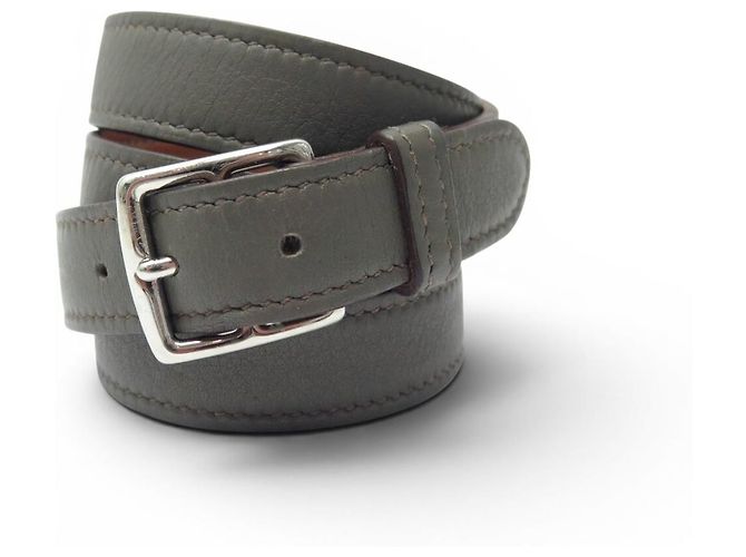 Hermès NEUES HERMES ETRIVIERE ARMBAND 4 SCHLINGEN T15.5 BIS 17 GRAUES LEDER ODER GÜRTEL T71 - Ansicht 2