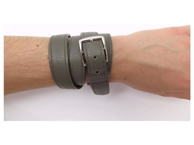 Hermès NEUES HERMES ETRIVIERE ARMBAND 4 SCHLINGEN T15.5 BIS 17 GRAUES LEDER ODER GÜRTEL T71 - Ansicht 7