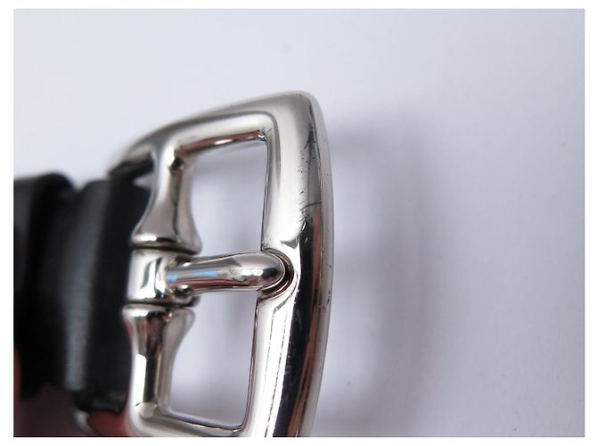 Hermès NUOVO BRACCIALE HERMES FORCE MANICOTTO FIBBIA PELLE VACCA HUNTER Nero - vista 11