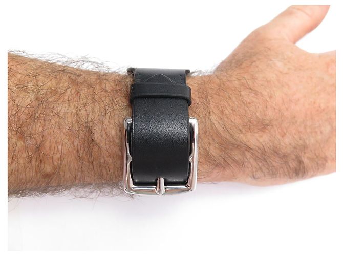 Hermès NUOVO BRACCIALE HERMES FORCE MANICOTTO FIBBIA PELLE VACCA HUNTER Nero - vista 12