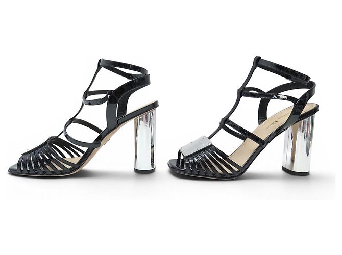 NUOVE SANDALI CHRISTIAN DIOR LA PARISIENNE 38.5 PELLE NERA - vista 2