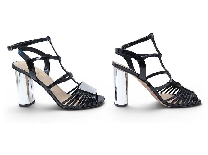 NUOVE SANDALI CHRISTIAN DIOR LA PARISIENNE 38.5 PELLE NERA - vista 3