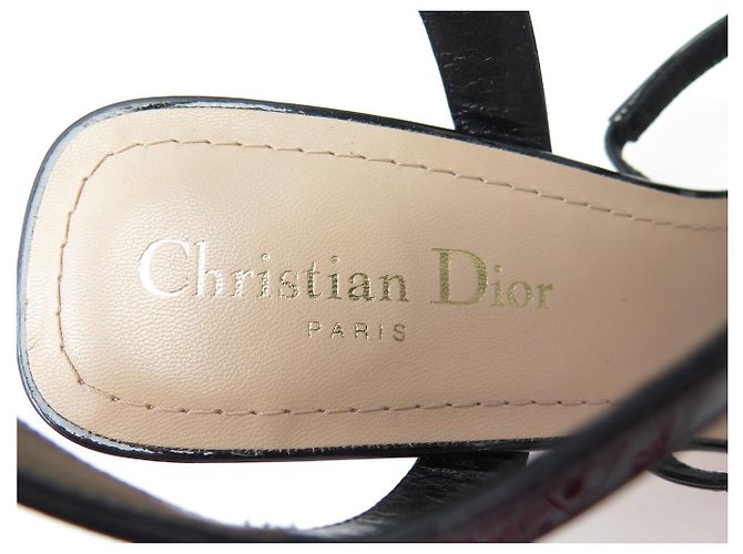 NUOVE SANDALI CHRISTIAN DIOR LA PARISIENNE 38.5 PELLE NERA - vista 9