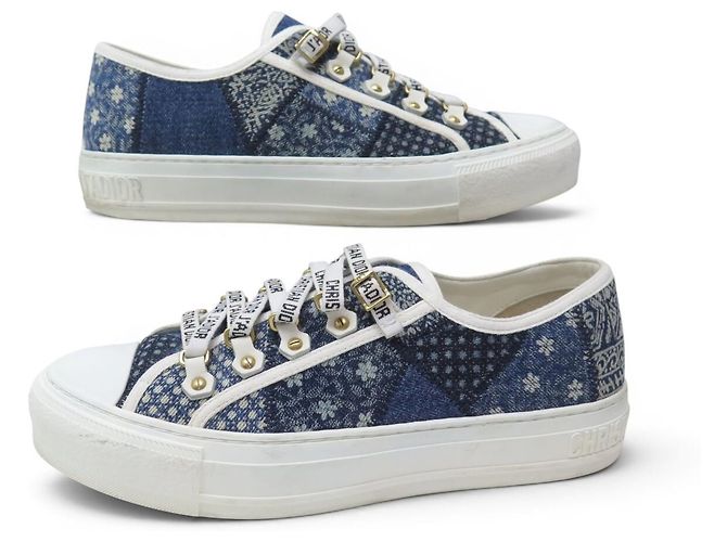 SNEAKERS CHRISTIAN DIOR WALK'N PATCHWORK DENIM 38 BLU - vista 3