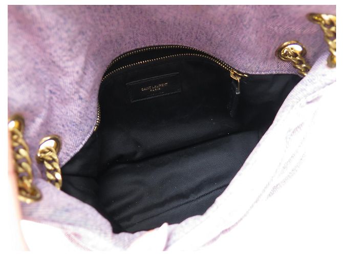 BORSA SAINT LAURENT LOULOU PUFFER 577476 DENIM ROSE A SPALLA Rosa - vista 8