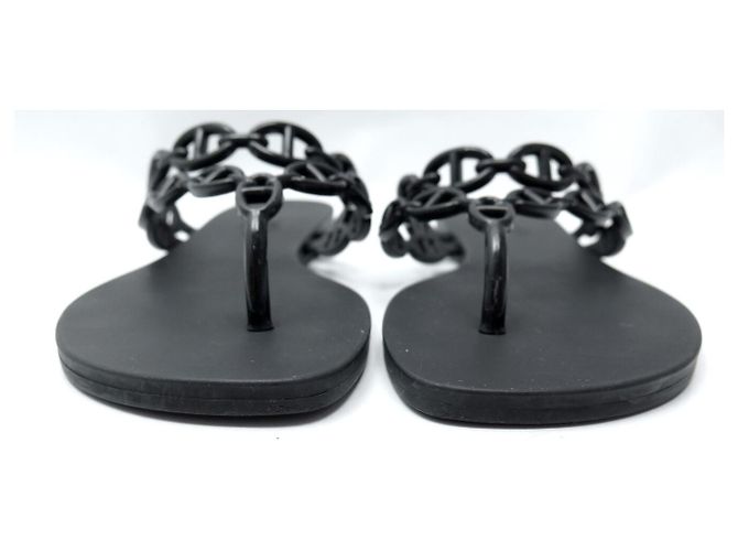 Hermès SANDALIAS HERMES ISLAND BEACH H241051ZV02 CHANCLOS ANCHOR CHAIN SHOES Negro - vista 4