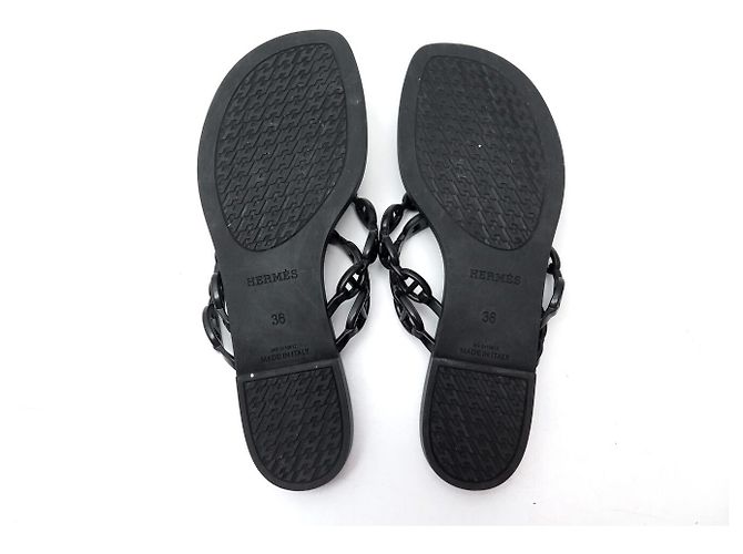 Hermès SANDALIAS HERMES ISLAND BEACH H241051ZV02 CHANCLOS ANCHOR CHAIN SHOES Negro - vista 8