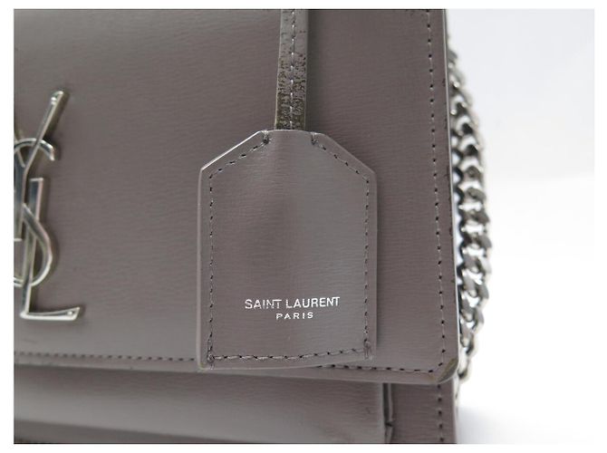 BORSA SAINT LAURENT SUNSET MEDIUM 442906 IN PELLE A SPALLA Grigio - vista 11