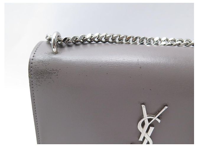 BORSA SAINT LAURENT SUNSET MEDIUM 442906 IN PELLE A SPALLA Grigio - vista 13