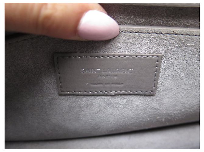 BORSA SAINT LAURENT SUNSET MEDIUM 442906 IN PELLE A SPALLA Grigio - vista 9