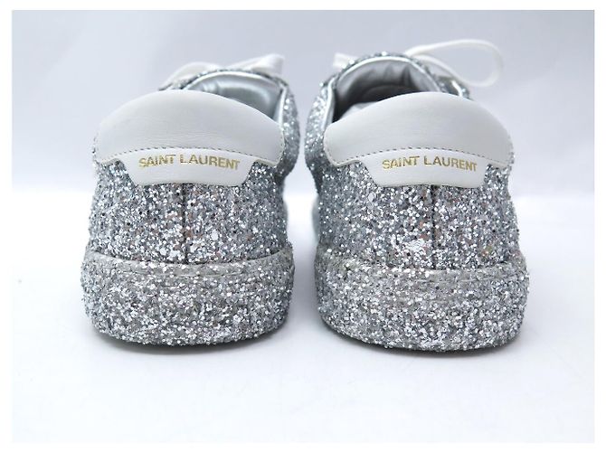 NEUE SAINT LAURENT ANDY GLITTER 590027 SNEAKER SCHUHE 39 Silber - Ansicht 5