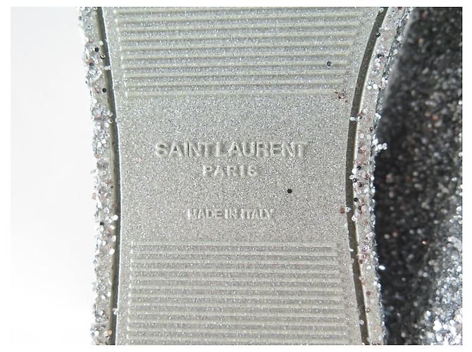 NEUE SAINT LAURENT ANDY GLITTER 590027 SNEAKER SCHUHE 39 Silber - Ansicht 7