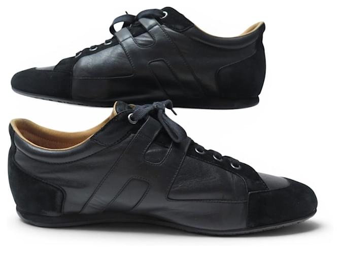 Hermès SNEAKERS HERMES TIE BREAK 43 IN PELLE E CAMOSCIO NERO - vista 3