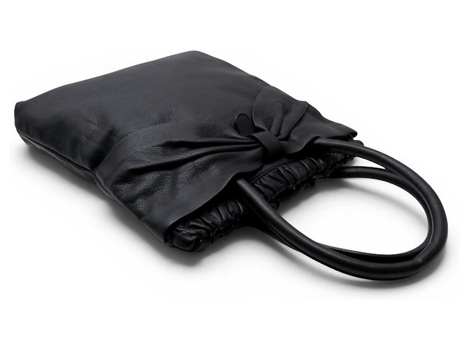 BORSA TOTE RED VALENTINO IN PELLE NERA CON NODO Nero - vista 4