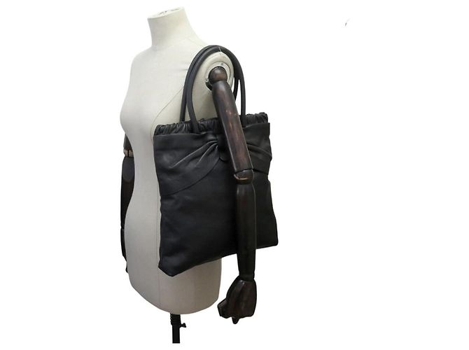 BORSA TOTE RED VALENTINO IN PELLE NERA CON NODO Nero - vista 5