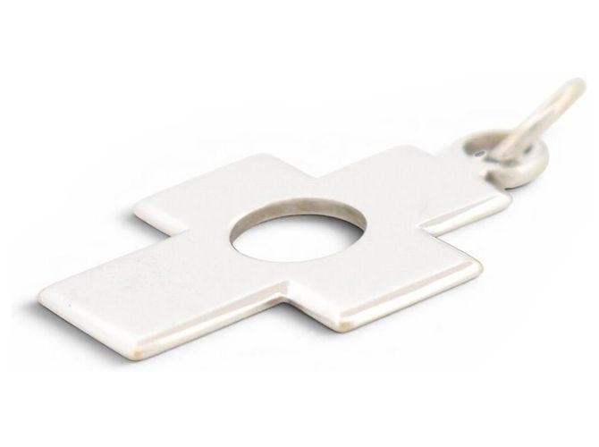 PENDENTE DINH VAN CROIX PERCEE ORO BIANCO 18K 2.8G WHITE GOLD CHARM PENDANT Argento - vista 3