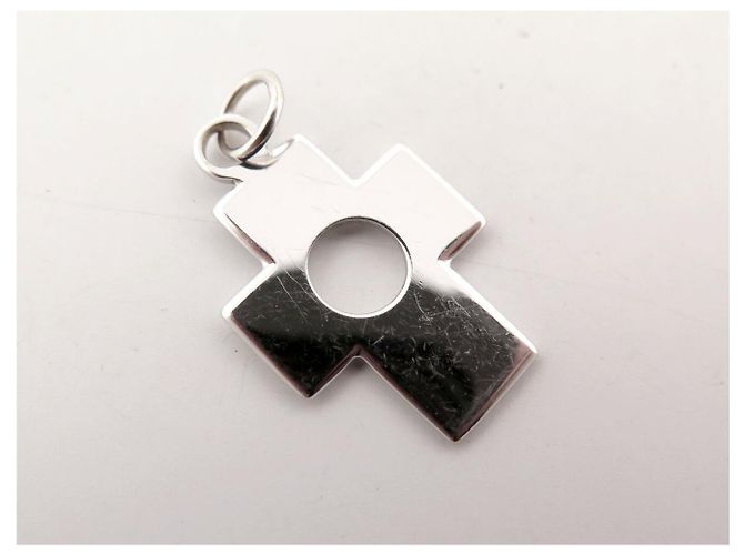 PENDENTE DINH VAN CROIX PERCEE ORO BIANCO 18K 2.8G WHITE GOLD CHARM PENDANT Argento - vista 9