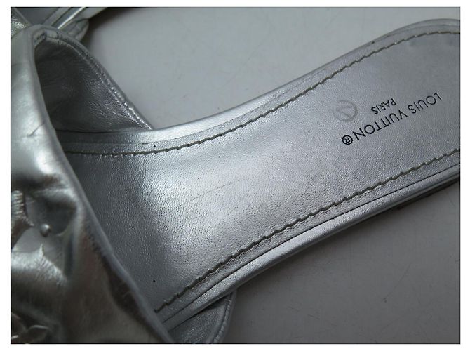 SCARPE LOUIS VUITTON REVIVAL FLAT MULE 1A9QJG IN PELLE MONOGRAM 38 Argento - vista 10