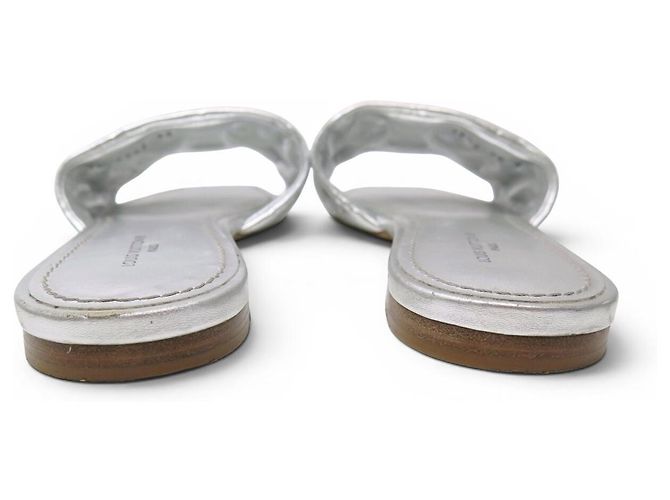SCARPE LOUIS VUITTON REVIVAL FLAT MULE 1A9QJG IN PELLE MONOGRAM 38 Argento - vista 5