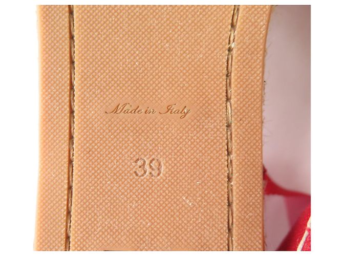 NUOVE SANDALI ESPADRILLES LOUIS VUITTON STARBOARD LOGO LV 39 Rosso - vista 10