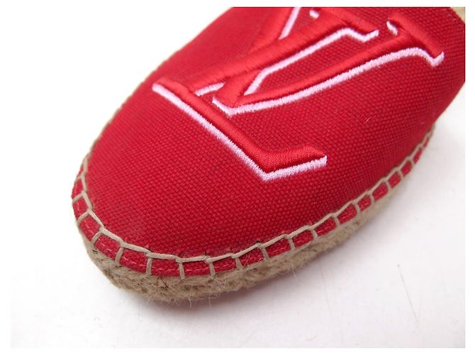 NUOVE SANDALI ESPADRILLES LOUIS VUITTON STARBOARD LOGO LV 39 Rosso - vista 12