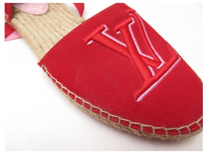 NUOVE SANDALI ESPADRILLES LOUIS VUITTON STARBOARD LOGO LV 39 Rosso - vista 13