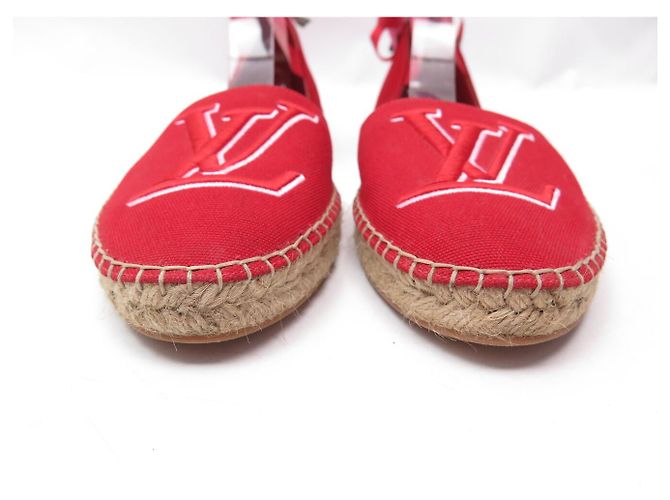 NUOVE SANDALI ESPADRILLES LOUIS VUITTON STARBOARD LOGO LV 39 Rosso - vista 4