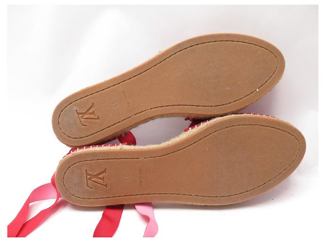 NUOVE SANDALI ESPADRILLES LOUIS VUITTON STARBOARD LOGO LV 39 Rosso - vista 9