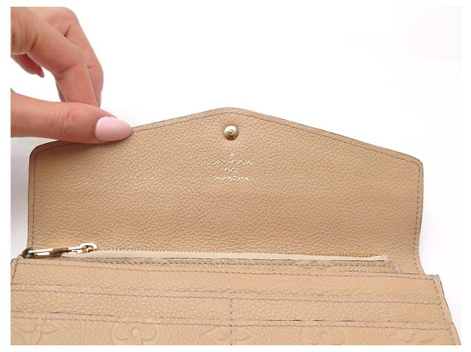 NEUER LOUIS VUITTON MONOGRAM EMPREINTE LEDERGELDBÖRSE Beige - Ansicht 6