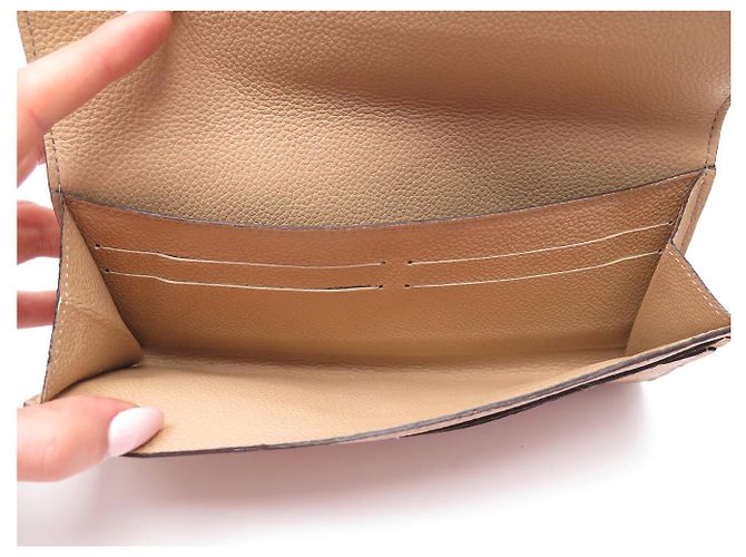 NEUER LOUIS VUITTON MONOGRAM EMPREINTE LEDERGELDBÖRSE Beige - Ansicht 9