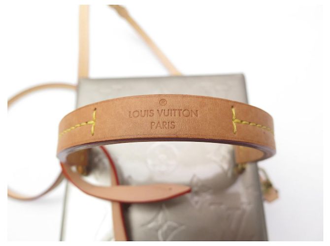 BORSA LOUIS VUITTON BLEECKER BOX in pelle vernice con tracolla handbag Grigio - vista 8
