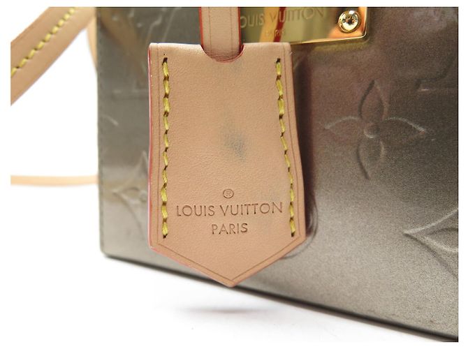 BORSA LOUIS VUITTON BLEECKER BOX in pelle vernice con tracolla handbag Grigio - vista 9