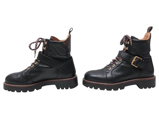 BOTAS DE COMBATE LOUIS VUITTON TERRITORY 1A4FNZ 38.5 RANGERS SHOES Negro - vista 2