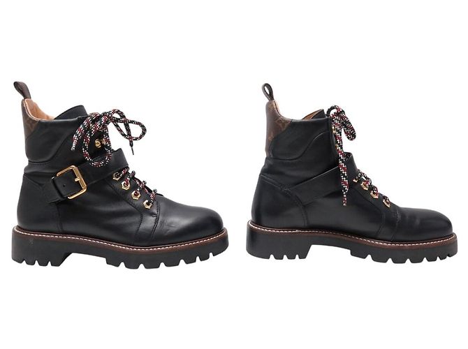 BOTAS DE COMBATE LOUIS VUITTON TERRITORY 1A4FNZ 38.5 RANGERS SHOES Negro - vista 3