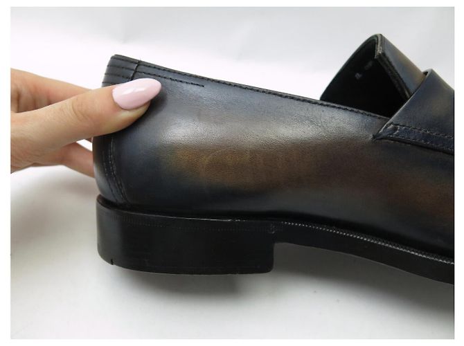 SCARPE BERLUTI ANDY DEMESURE 7.5 41.5 IN PELLE PATINATA CON FORME - vista 12