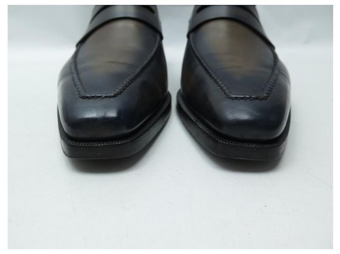 SCARPE BERLUTI ANDY DEMESURE 7.5 41.5 IN PELLE PATINATA CON FORME - vista 4