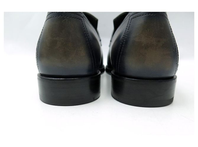 SCARPE BERLUTI ANDY DEMESURE 7.5 41.5 IN PELLE PATINATA CON FORME - vista 5