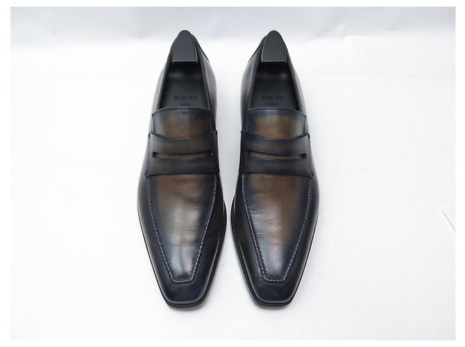 SCARPE BERLUTI ANDY DEMESURE 7.5 41.5 IN PELLE PATINATA CON FORME - vista 6