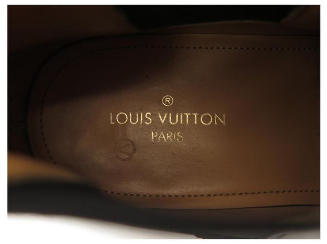STIVALETTI LOUIS VUITTON CHELSEA LEAGUE 7 41 IN PELLE PATINATA Nero - vista 11