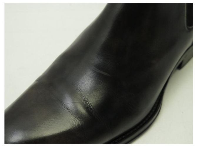STIVALETTI LOUIS VUITTON CHELSEA LEAGUE 7 41 IN PELLE PATINATA Nero - vista 12