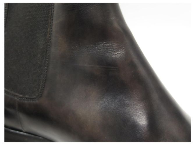 STIVALETTI LOUIS VUITTON CHELSEA LEAGUE 7 41 IN PELLE PATINATA Nero - vista 13