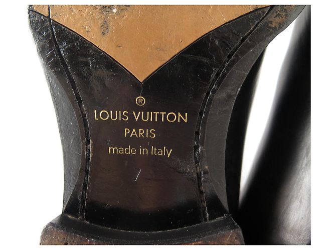 STIVALETTI LOUIS VUITTON CHELSEA LEAGUE 7 41 IN PELLE PATINATA Nero - vista 7