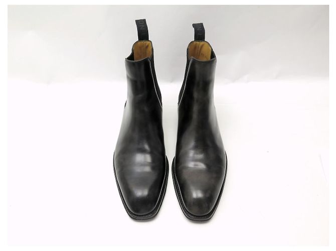 STIVALETTI LOUIS VUITTON CHELSEA LEAGUE 7 41 IN PELLE PATINATA Nero - vista 9