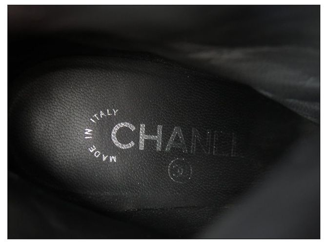BOTINES CHANEL G29984 38 BOTAS DE CUERO NEGRO - vista 12
