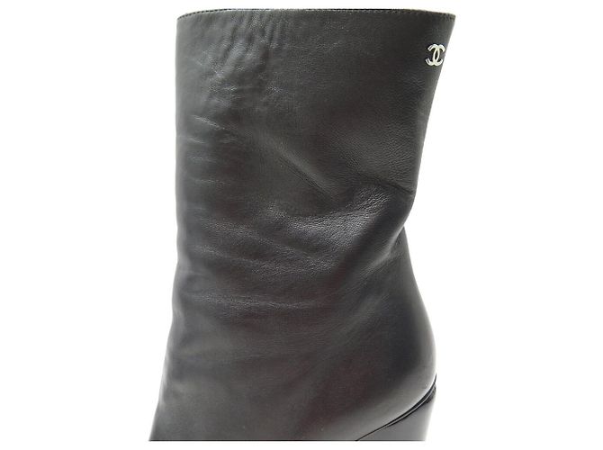 BOTINES CHANEL G29984 38 BOTAS DE CUERO NEGRO - vista 13