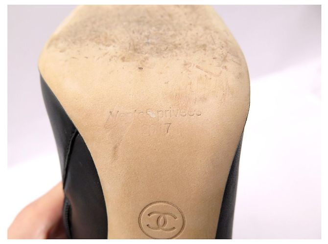 BOTINES CHANEL G29984 38 BOTAS DE CUERO NEGRO - vista 14