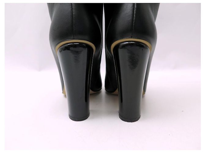 BOTINES CHANEL G29984 38 BOTAS DE CUERO NEGRO - vista 5