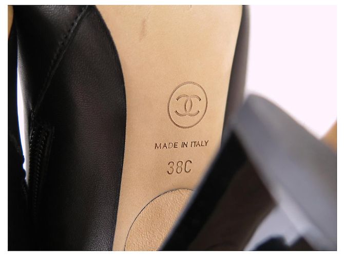 BOTINES CHANEL G29984 38 BOTAS DE CUERO NEGRO - vista 9